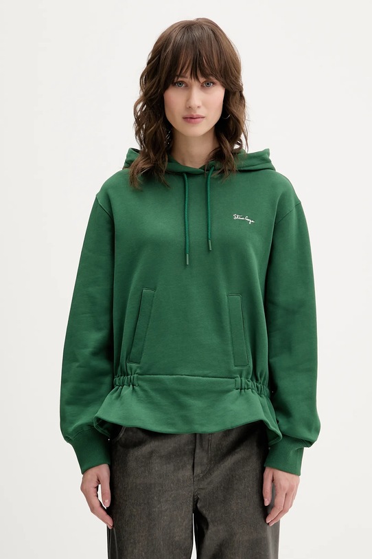 Stine Goya bluza bawełniana bawełna zielony SG.AW25.T085.2430