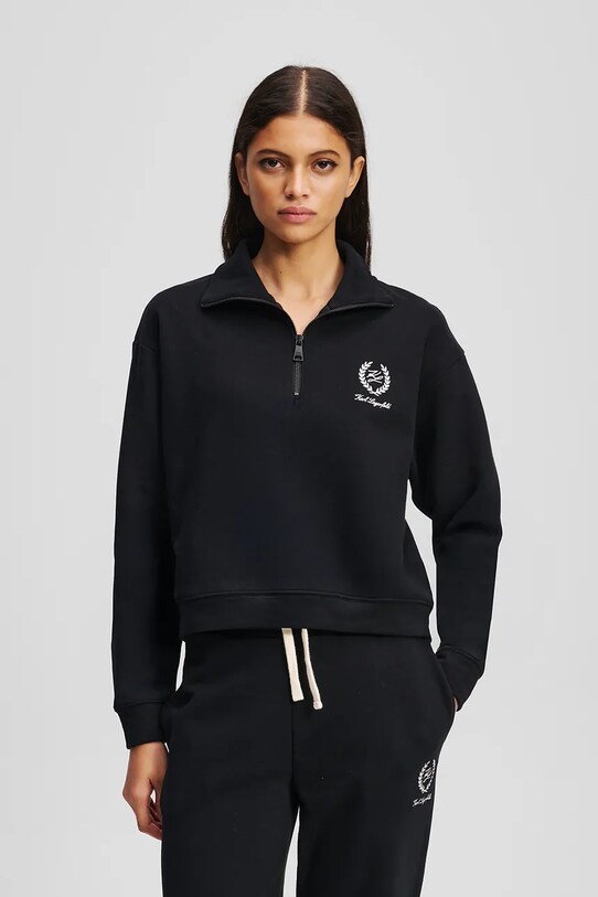 Karl Lagerfeld bluza bawełniana aplikacja czarny A3W44008