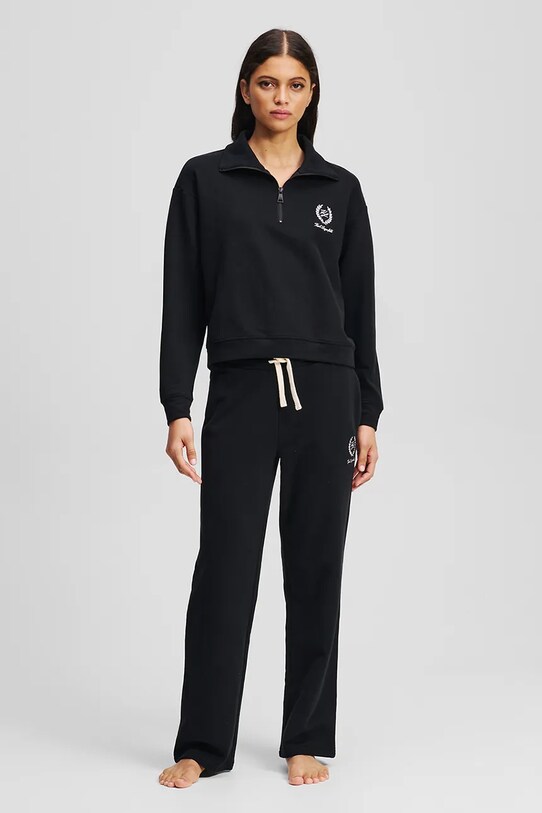 Karl Lagerfeld bluza bawełniana czarny A3W44008