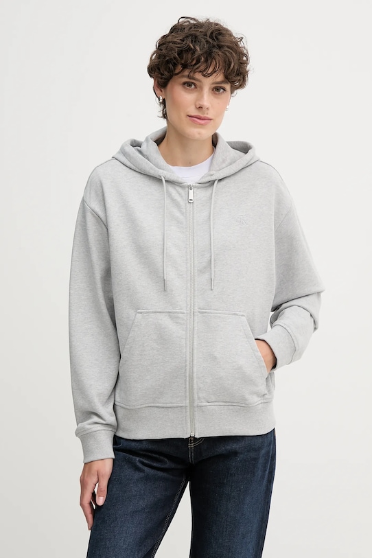 Кофта Calvin Klein Jeans з капюшоном сірий LV047B237G