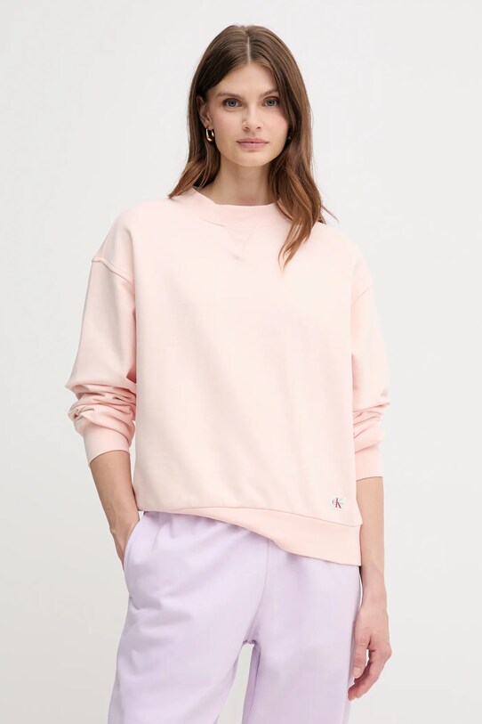 Calvin Klein Jeans bluza bawełniana bawełna beżowy LV047B238G
