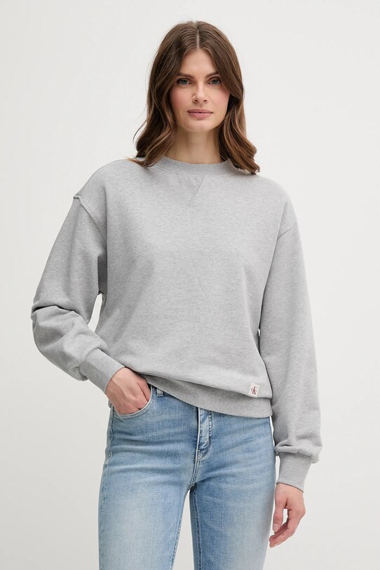 Calvin Klein Jeans bluza bawełniana bawełna szary LV047B238G