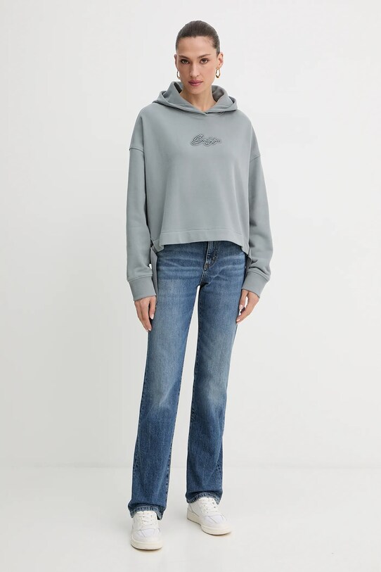 BOSS Orange bluza bawełniana 50545507 szary AW25