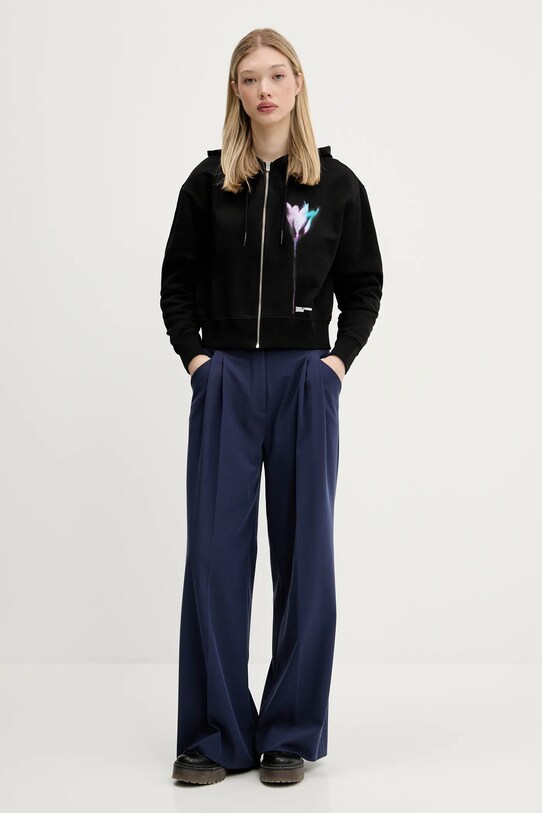 Karl Lagerfeld Jeans hanorac de bumbac A3W20041 negru AW25