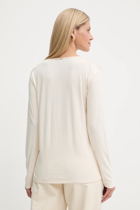 Ρούχα Μπλούζα με μείγμα μεταξιού BOSS Green 50541888 μπεζ