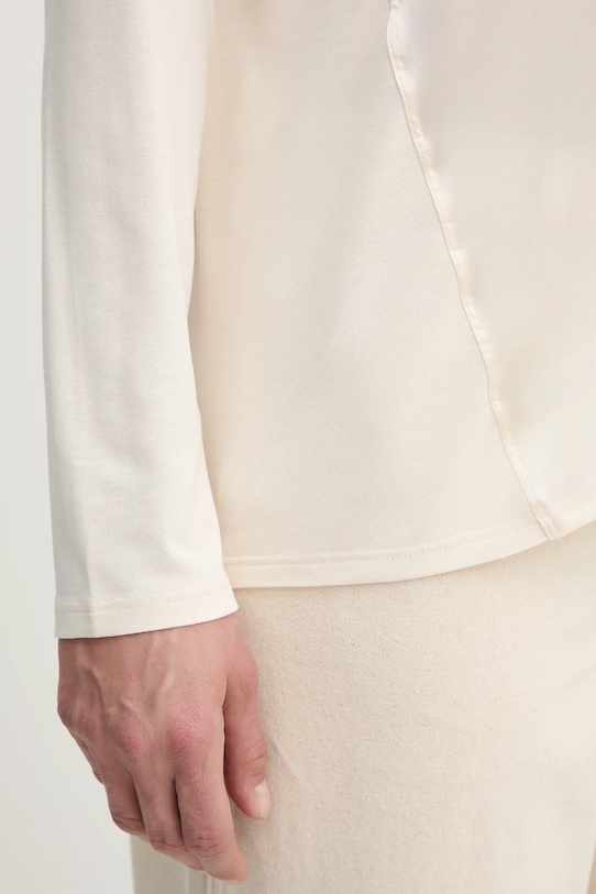 Μπλούζα με μείγμα μεταξιού BOSS Green 50541888 μπεζ