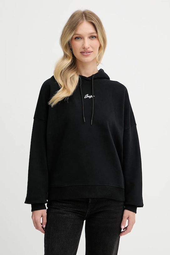 BOSS Orange bluza bawełniana z kapturem czarny 50547572