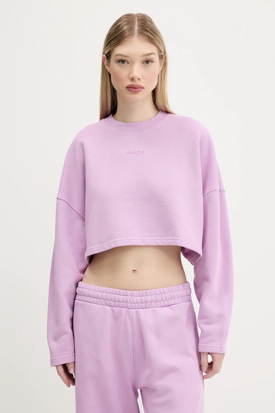 Hugo Blue bluza bawełniana bawełna fioletowy 50545035