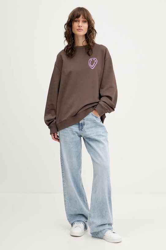 Bombažen pulover Hugo Blue 50545052 rjava AW25