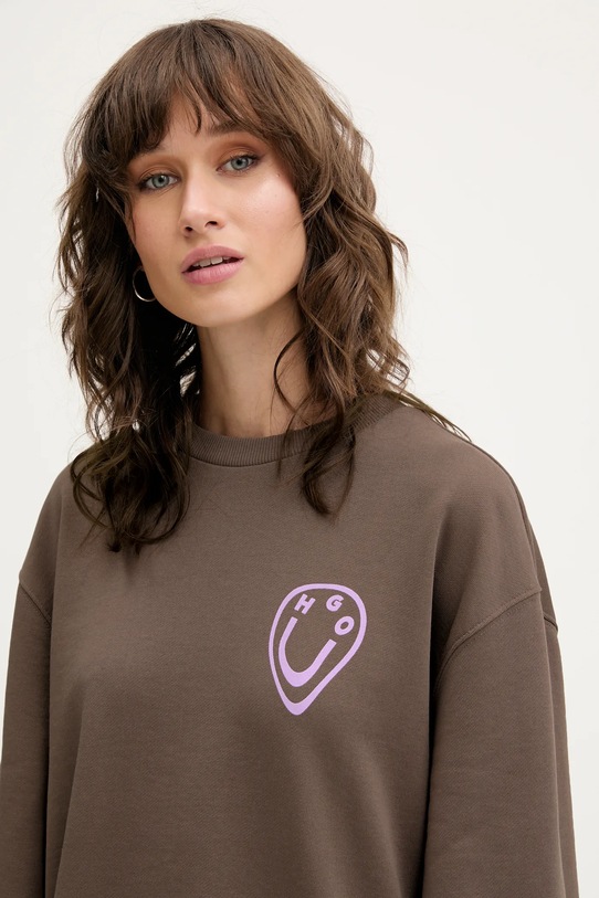 Bombažen pulover Hugo Blue rjava 50545052