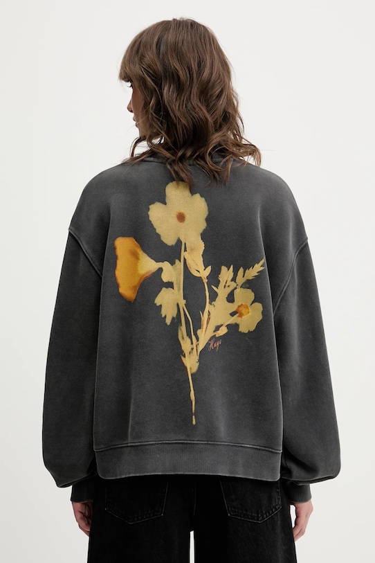 HUGO bluza bawełniana nadruk szary 50545198