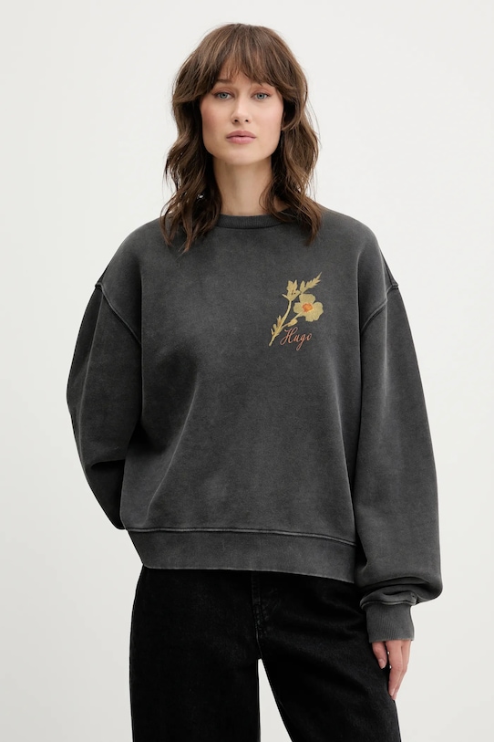 Odzież HUGO bluza bawełniana 50545198 szary