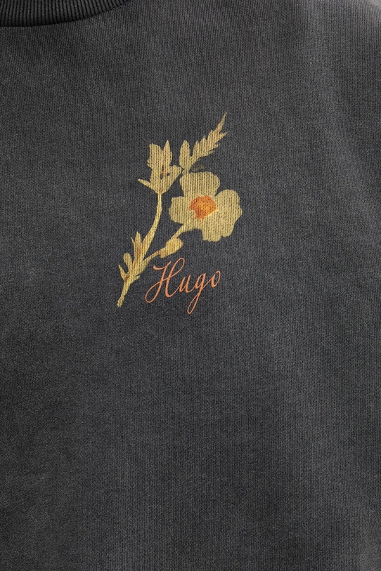 Памучен суичър HUGO 50545198 сив