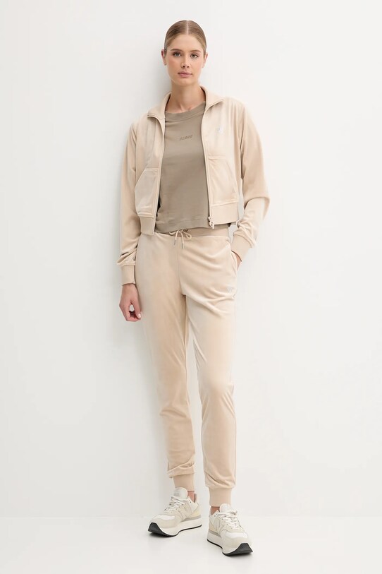 Велюрова кофта Guess COUTURE V3BQ22.K0232 бежевий AW25