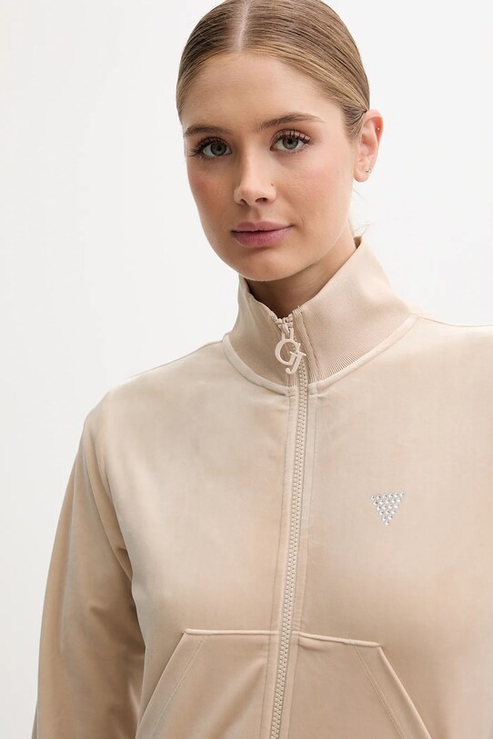 Guess velúr pulóver COUTURE bézs V3BQ22.K0232