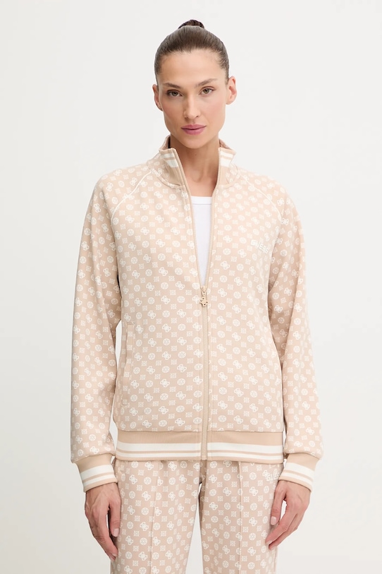 Guess bluză AGGIE cu modele bej V5YQ03.KB212