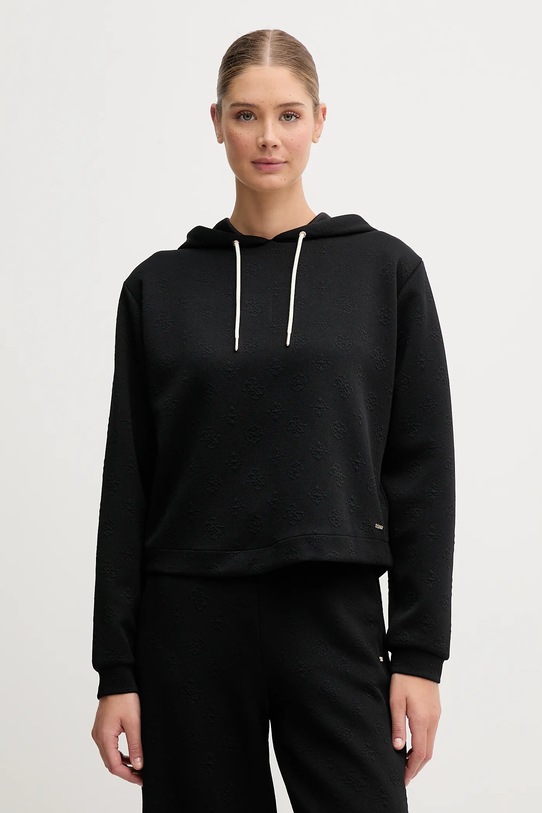 Guess bluză PEONY model fin negru V5YQ04.KBSL2