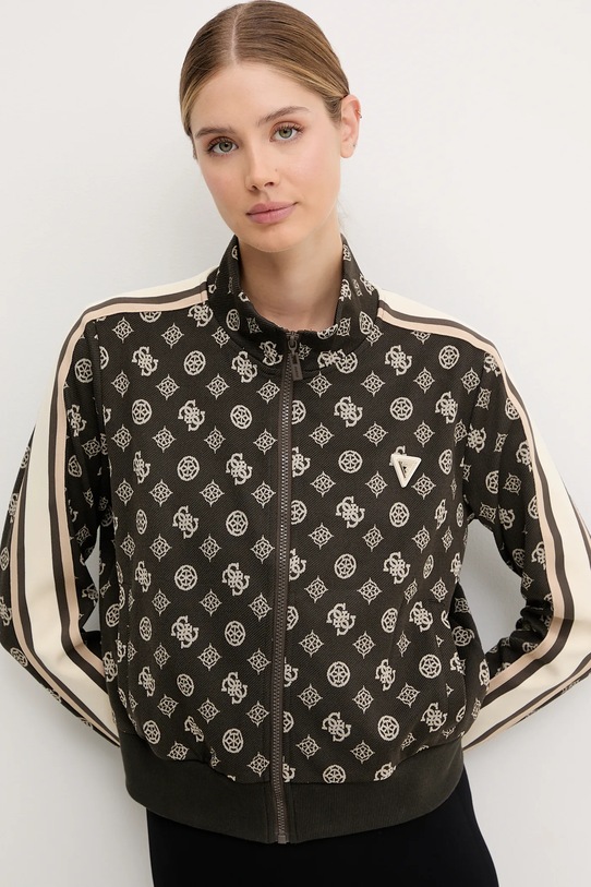 Суичър Guess PEONY кафяв V5YQ07.K0282