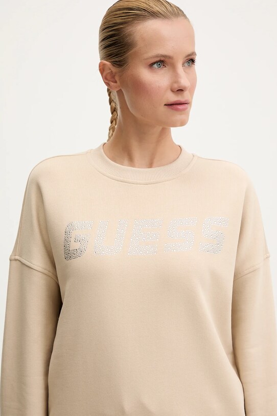Guess hanorac de bumbac PRIMULA bej V5YQ12.KCRP0