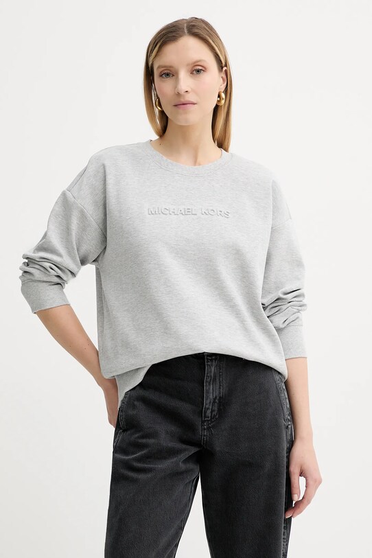 Mikina MICHAEL Michael Kors bez kapuce šedá MT551QB5MF