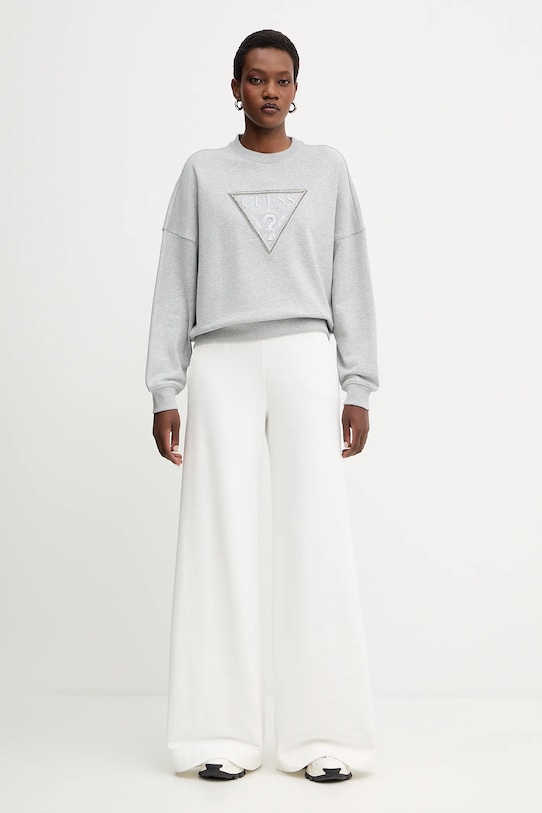 Памучен суичър Guess RACHELE W5YQ04.KC8I0 сив AW25