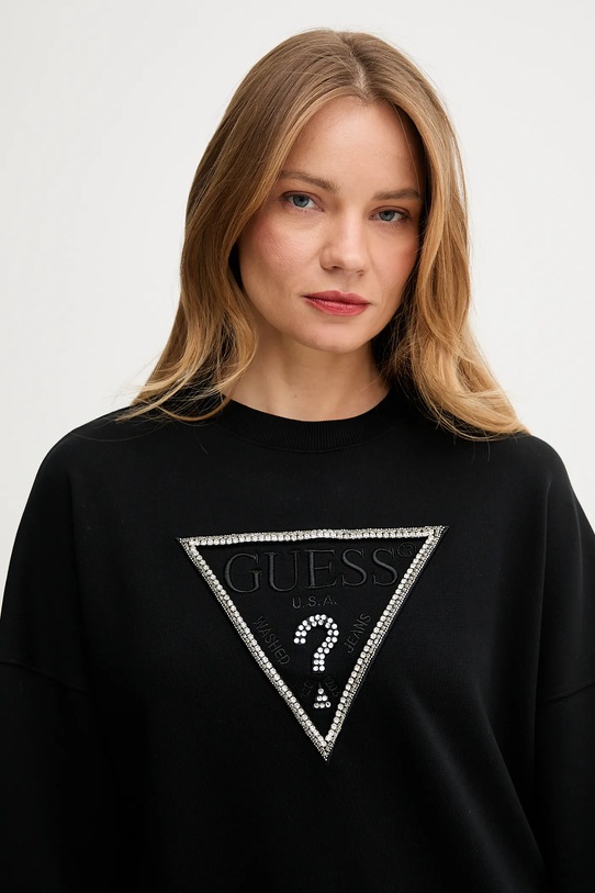 Дрехи Памучен суичър Guess RACHELE W5YQ04.KC8I0 черен