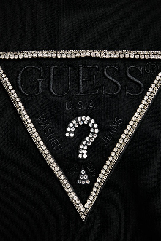 Памучен суичър Guess RACHELE черен W5YQ04.KC8I0