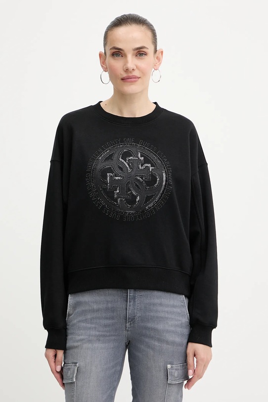 Guess bluza 4G aplikacja czarny W5YQ07.KB681