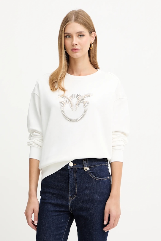 Pinko bluza bawełniana aplikacja biały 100534.A2RO