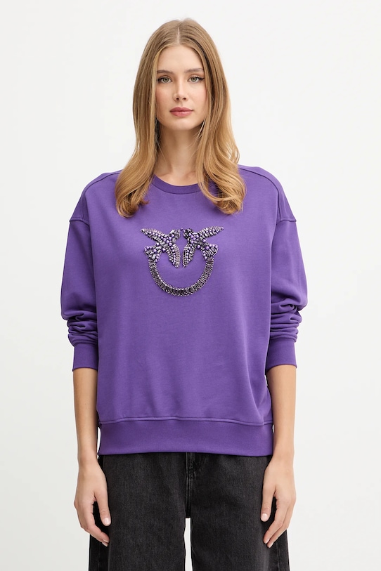 Pinko bluza bawełniana aplikacja fioletowy 100534.A2RO