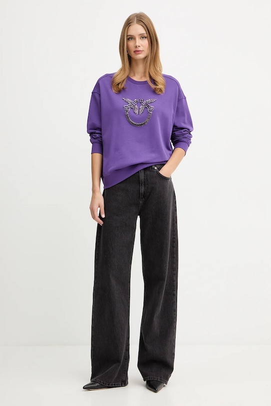 Pinko bluza bawełniana 100534.A2RO fioletowy AW25