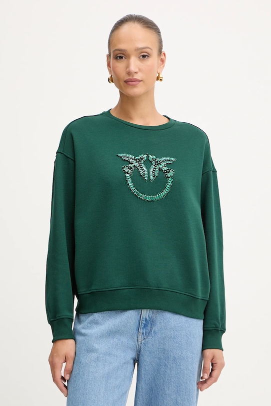 Хлопковая кофта Pinko без капюшона зелёный 100534.A2RO