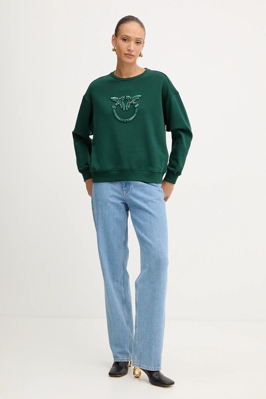Pinko hanorac de bumbac 100534.A2RO verde AW25