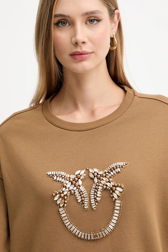 Pinko bluza bawełniana brązowy 100534.A2RO
