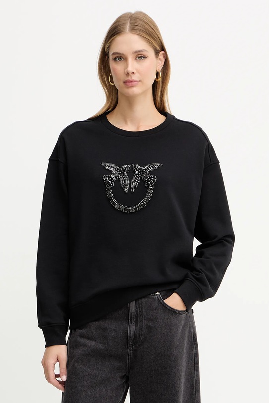 Pinko bluza bawełniana aplikacja czarny 100534.A2RO