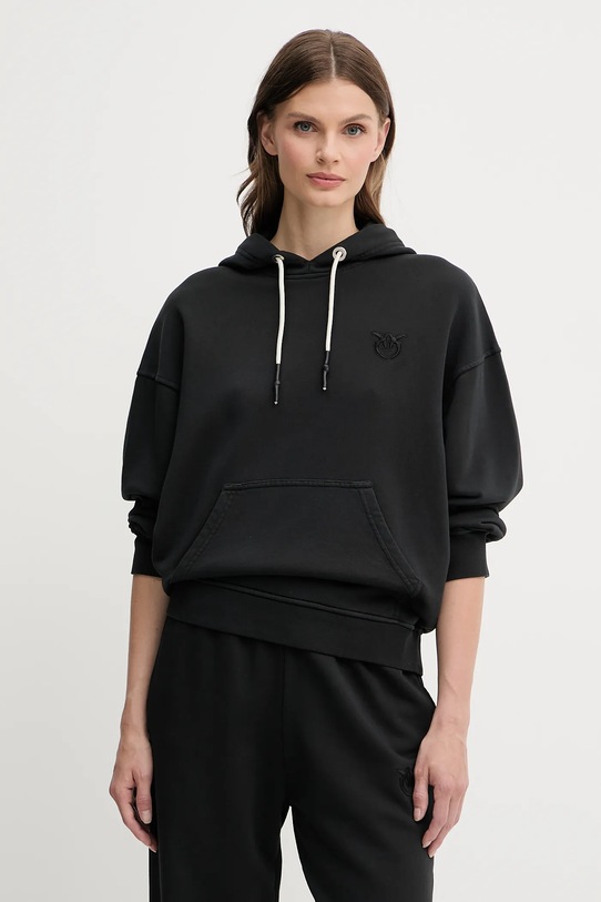 Bombažen pulover Pinko S kapuco črna 105507.A2RB