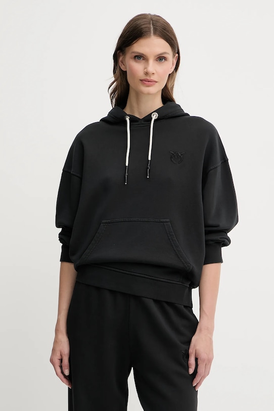 Pinko hanorac de bumbac uni negru 105507.A2RB