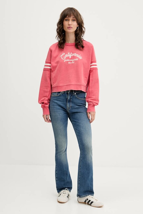 Бавовняна кофта Guess Originals W5YQ24.K68I4 рожевий AW25