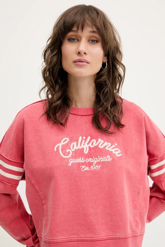 Бавовняна кофта Guess Originals рожевий W5YQ24.K68I4