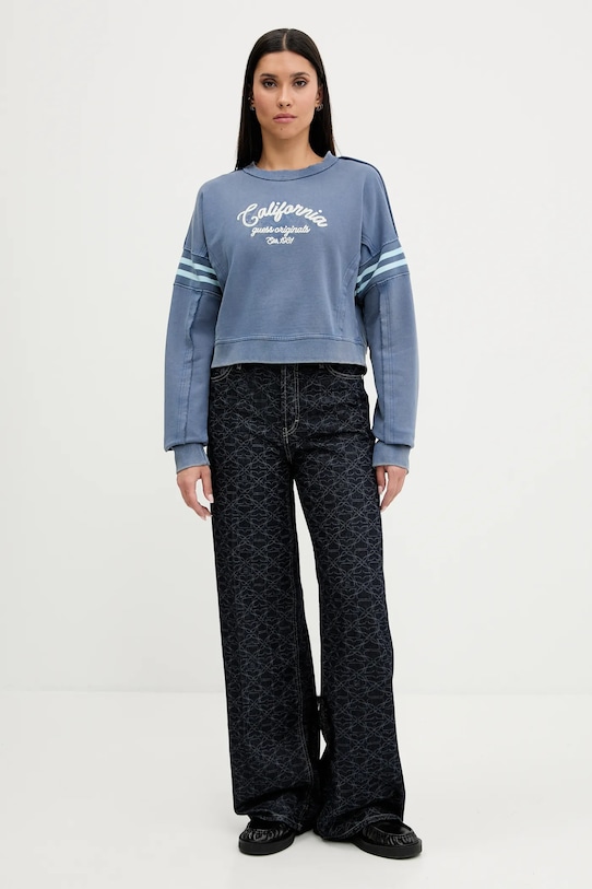 Bavlněná mikina Guess Originals W5YQ24.K68I4 modrá AW25