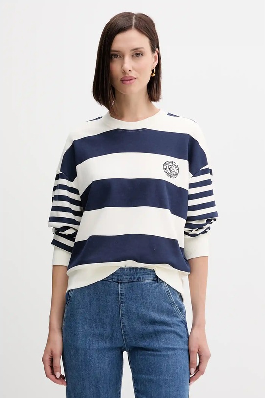 Dukserica United Colors of Benetton natpis mornarsko plava 3Y04D10AM