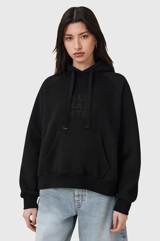 Mikina AllSaints STACKS s kapucňou čierna W131JC
