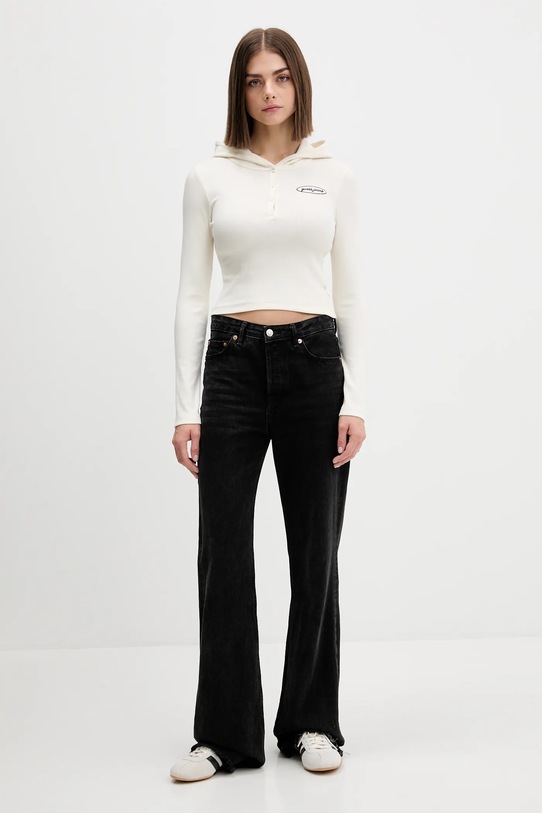 Tričko s dlhým rukávom Guess Jeans W5YP39.KA0H1 krémová AW25