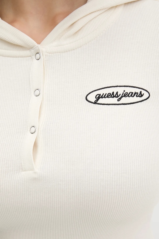 Tričko s dlhým rukávom Guess Jeans W5YP39.KA0H1 krémová