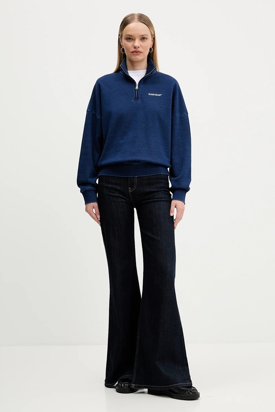 Guess Jeans bluza bawełniana W5YQ10.KCXQ1 granatowy AW25