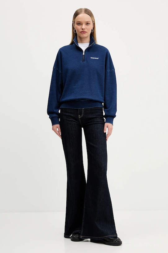 Guess Jeans bluza bawełniana W5YQ10.KCXQ1 granatowy AW25
