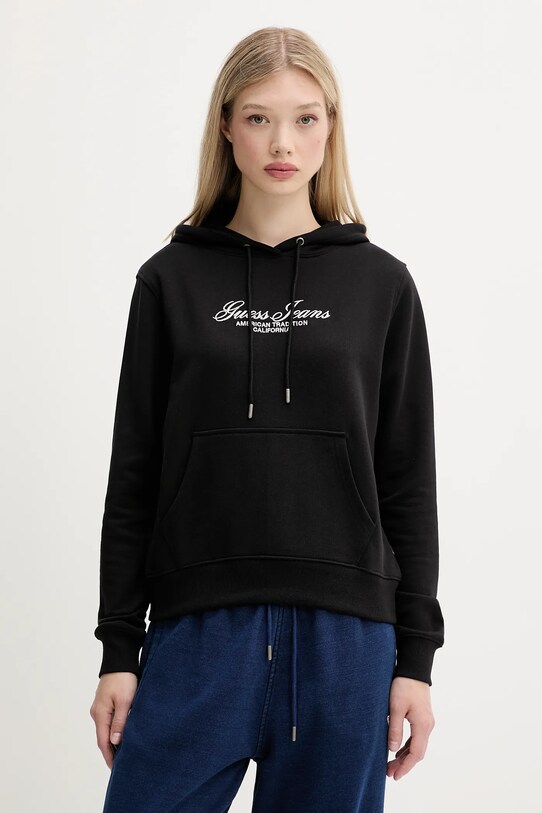 Bavlnená mikina Guess Jeans bavlna čierna W5YQ13.K68I4