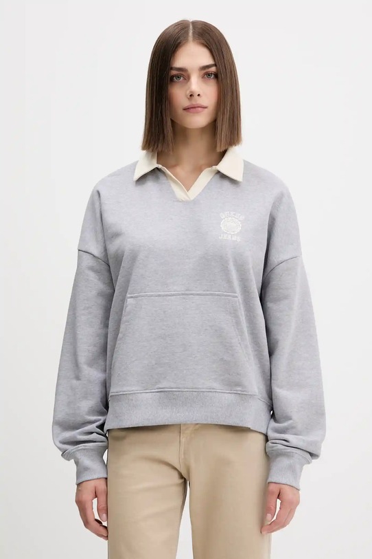 Guess Jeans pamut melegítőfelső pamut szürke W5YQ16.K68I4