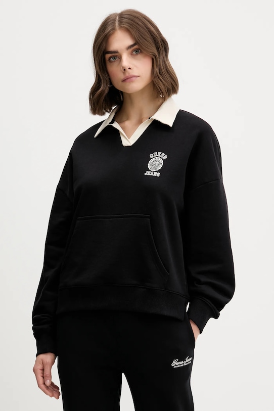 Bavlnená mikina Guess Jeans bavlna čierna W5YQ16.K68I4