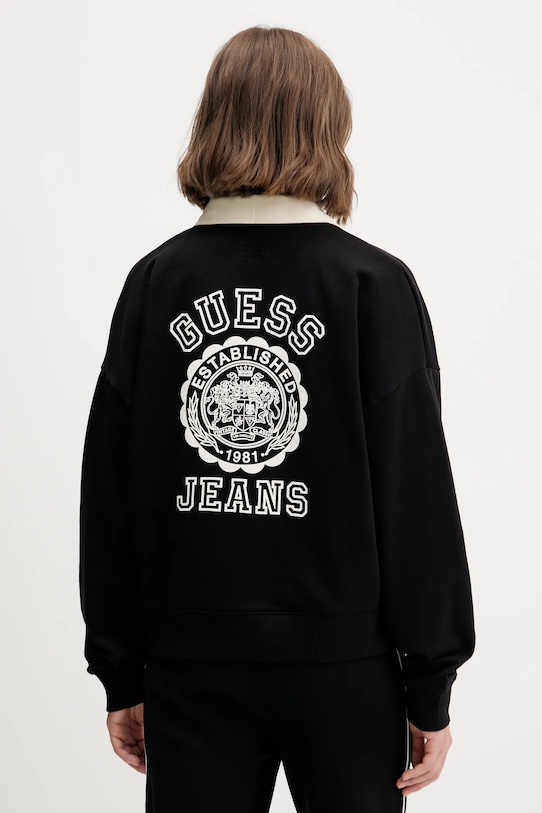 Oblečenie Bavlnená mikina Guess Jeans W5YQ16.K68I4 čierna